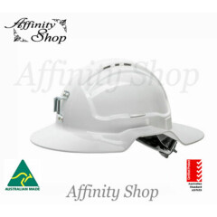 Wide Brim Mining Hard Hat Ratchet Mech Australian Made Brimmed Helmet AS/NZS NEW