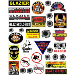 GLAZIER, 33 assorted glazier stickers value pack SH-15