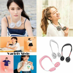 Sport Portable Fan Lazy Neck Hanging Dual Neckband USB Rechargeable Cooling Fan