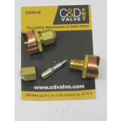 C&D Braze-On Self-Piercing Copper Saddle Valve for 1-1/8" Tube CD5518 PKG of 2