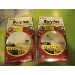 LOT THE 2 Kidde Voice Smoke Alarm 10-Year Bedroom Lithium Battery Operated