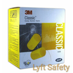  3M E-A-R Classic Ear Plugs Noise Reduction 29dB Yellow Foam 1/Case = 10/Boxes 