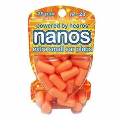 Nanos NRR 28 Noise Cancelling Foam Ear Plugs - Extra Small Hearing Protection 