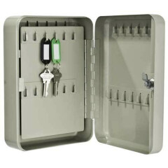 Barska 48 Key Hook Wall Mount Cabinet Safe w/ Key Lock in Tan, AX11692
