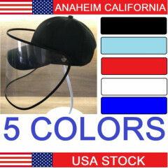 Full Face Cover Hat Cap Shield Sneeze Guard Visor Red Navy Baby Blue White Black