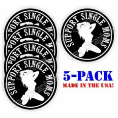 5-pack Funny Support Single Moms Hard Hat Stickers Welding Helmet Decals Labels