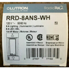Lutron RRD-8ANS-WH Radio Ra2 RadioRA RA Switch - NEW IN BOX