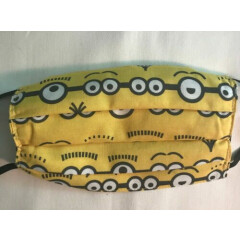 Face Mask 100% Cotton with Nose Wire: Minions Child & Adult Sizes