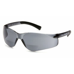 Pyramex Ztek 2.0 Smoke/Gray Bifocal Safety Glasses Magnifier Reader Sun Z87+