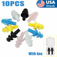 10Pcs Soft Silicone Ear Plugs Hearing Protection Waterproof Portable
