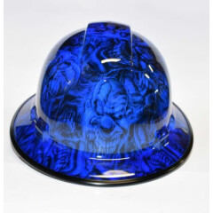 Custom Wide Brim Hard Hat Hydro Dipped in Candy Blue Cigar Clowns w/ Brim Guard