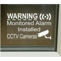 5 Monitored Alarm System Installed & CCTV Camera Security Warning Window Sticker