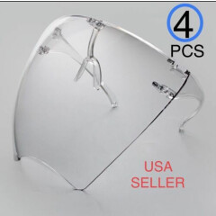 4PCS FULL FACE SHIELD MASK VISOR ANTI-FOG CLEAR REUSABLE COVER GLASSES US SELLER