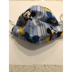 New! Adult Face Mask. Reversible. Mickey Blue. Nose Piece.