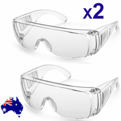 2X Clear Anti Safety Goggles Glasses Eye Protection Work Lab Dust Clear Lens