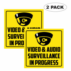 2 Security Video Surveillance 6 mil Vinyl Decals - Indoor Outdoor Design 003