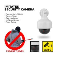 Dummy Security Camera CCTV With Flashing LED Light Dome Outdoor/Indoor