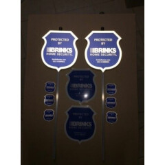 2 Reflective Brinks Security Yard Signs + 6 Double sided Decals **BRAND NEW**