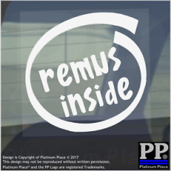 1 x Remus Inside-Window,Car,Van,Sticker,Sign,Vehicle,Adhesive,Exhaust,Cobra,Loud