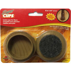 Madico 1-3/4" Plastic Wood grain Effect Cups with 100% polyester felt