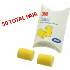 3M EAR Classic Uncorded Foam Pillow Pack 310-1001 - 50 Total Pair