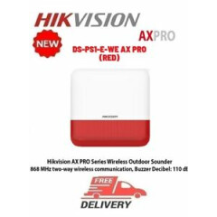 Hikvision DS-PS1-E-WE Wireless sounder 868 MHz two-way AX PRO RED NEW!