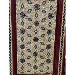  Wood Room Divider Screen Inlaid Mother of Pearl with Hand Work Arabesque 