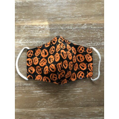 Youth Face Mask Cloth Washable With Filter Pocket And Wire Pumpkins Halloween