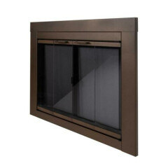 Pleasant Hearth Fireplace Door Abberly Large Tinted Glasses Damper Bifold Bronze
