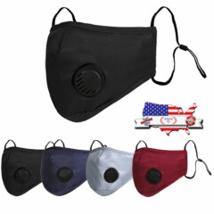 Reusable Washable Face Mask with Breath Port + 2 PM2.5 Carbon Filters 5 Layers