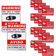 16 Home CCTV Surveillance Security Camera Video Sticker Warning Decal Signs bsq