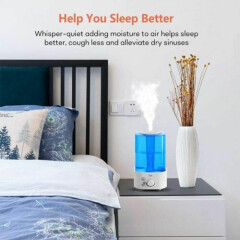 Bedroom Cold Mist Humidifier 2 Liter Small Air Diffuser Fog Maker Aromatherapy 
