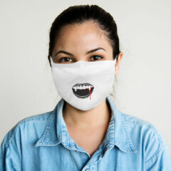 Cotton Washable Reusable Face Mask Vampire Lips Fangs Smile Kiss Tongue C Humor