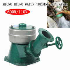 600W Micro Hydro Water Turbine Electric Generator Hydroelectric Power Single PH