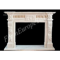 BEAUTIFUL HAND CARVED MARBLE FIREPLACE MANTEL TLE14