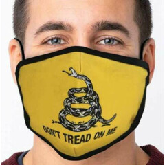 Don't Tread On Me Snake Gold Patriotic America Army USA Reusable Face Mask JBGDT
