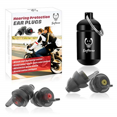 Motorcycle Ear Plugs, 2 Pairs Hearing Protection Reusable Ear Plugs for Motor,