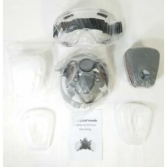 KISCHERS Reusable Half Facepiece and Anti-Fog Safety Goggle Set