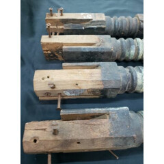 Set of 4 Wooden Spiral Twist Oak Table Legs
