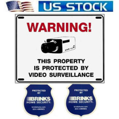 Sign For Home Security Alarm Systems Camera+Adt'l Brinks brand Window Stickers 