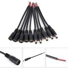 5pair Security 5.5x2.1mm Male+Female DC Power Socket Plug Connector Cable Wir-f$