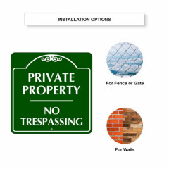 Private Property No Trespassing Protection Unique Aluminum Metal Sign 12"x12" 