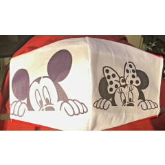***Mickey and Minnie*** REVERSIBLE Cotton Face mask (handmade)