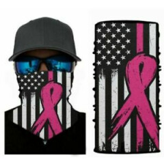 Football Sports Face Mask Neck Gaiter Breast Cancer Awareness Pink Ribbon Flag