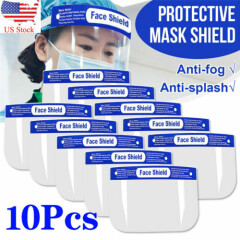 10-Pack Full Covering Face Shields Anti-fog Safety Mask Clear Glasses Eye Helmet