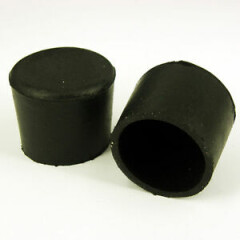Black Rubber Chair Table Feet Pipe Tubing End Blanking Cover Caps 38mm
