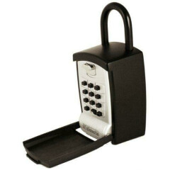 KeyGuard SL-501 Punch Button Large Capacity Key Storage Shackle Lock Box, Black