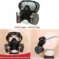 Full Face Respirator Gas Mask &Goggles + filter Comprehensive Cover for Reusable