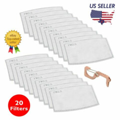 20 Pack PM2.5 Activated Carbon Filters For Face Mask + 1 Copper Door Opener Tool