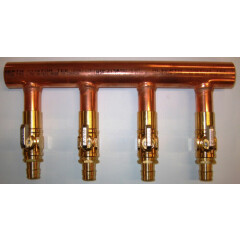 11/4" Copper Manifold 1/2" Pex Uponor ProPEX (With&Without Ball Valve) 2-12 Loop
